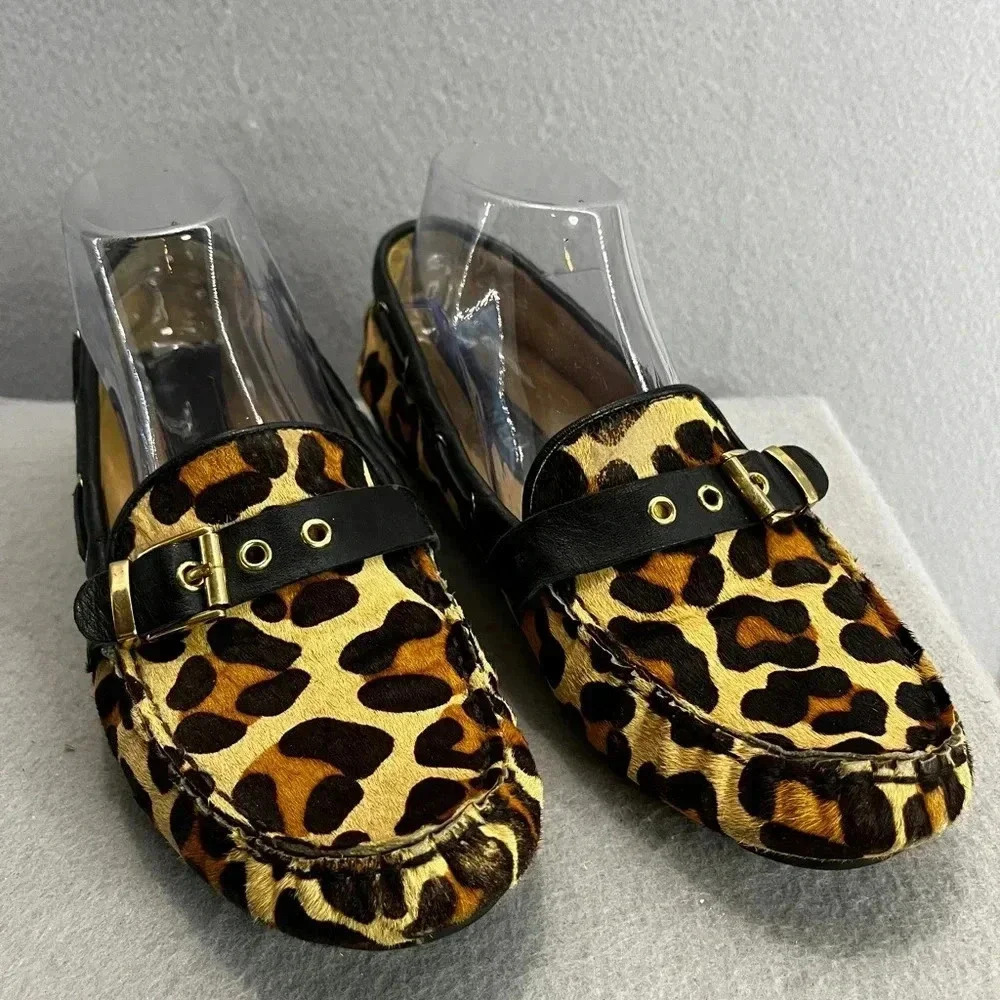 VANELi Italian Luxe Style Cheetah Calf hair driving loafers shoes